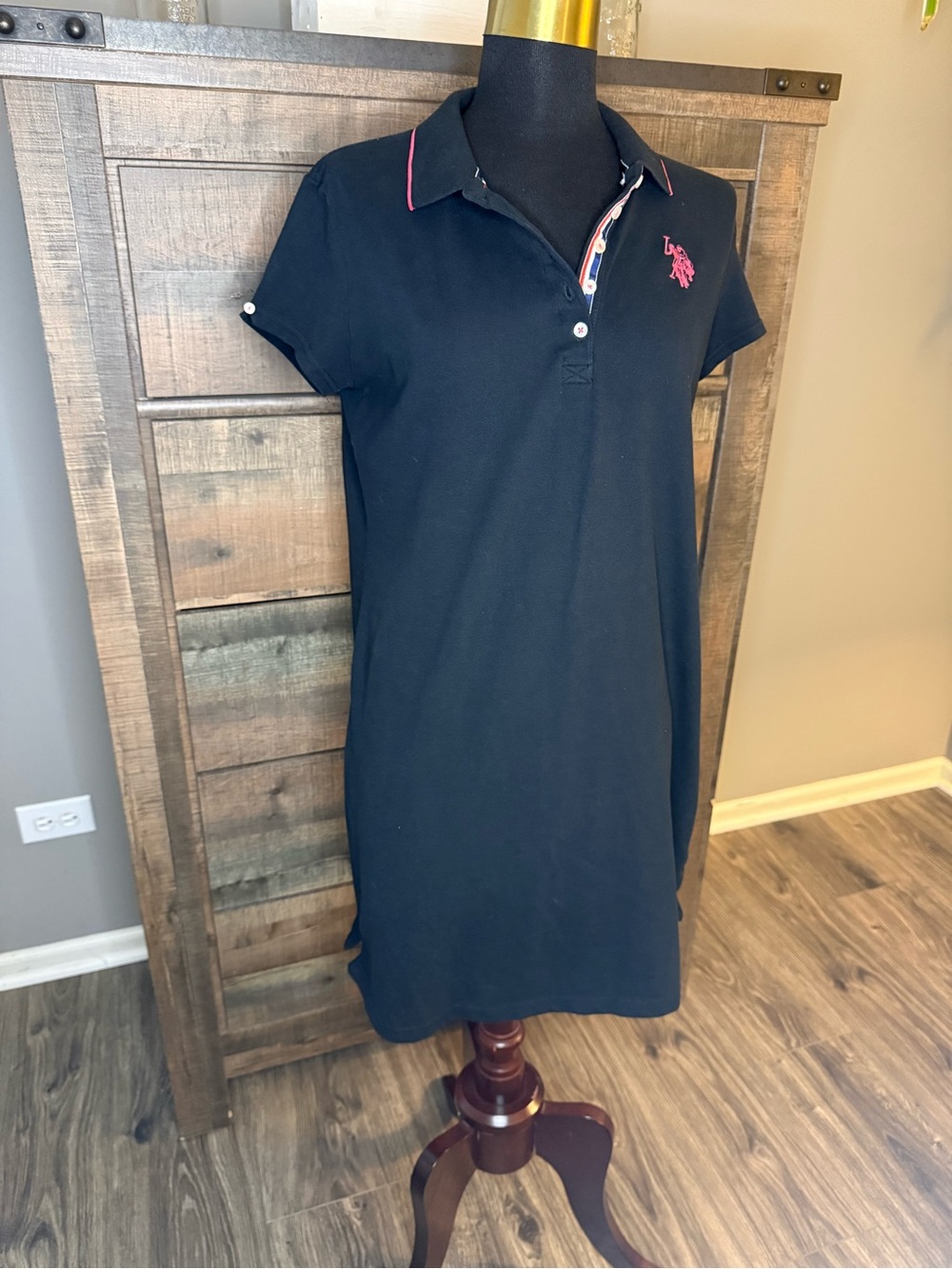 U.S. Polo Assn. Black Shirt with Red, White & Blue Trim